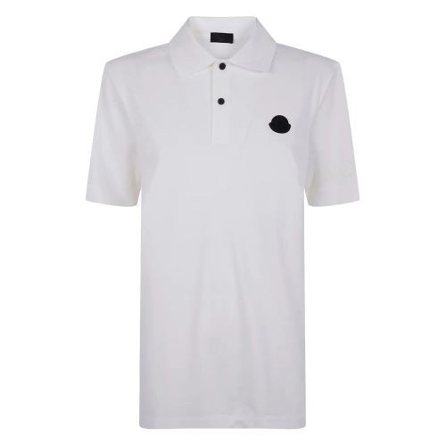 Polo moncler bianca con toppa - polo,