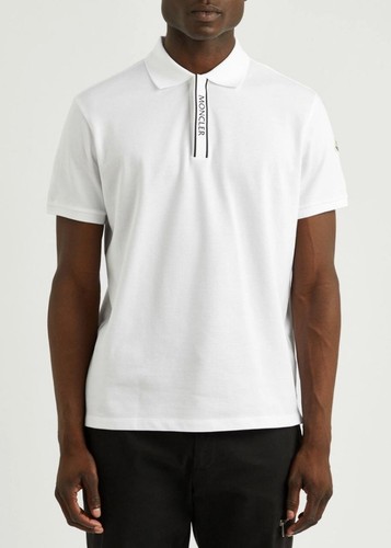 Polo moncler uomo logo piqué - moncler,