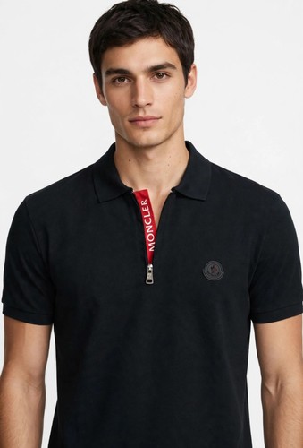 Moncler polo uomo nero mezza - moncler,
