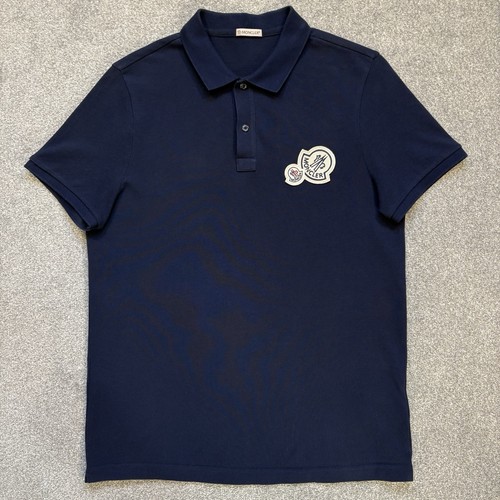 Polo moncler doppio logo - logo, navy