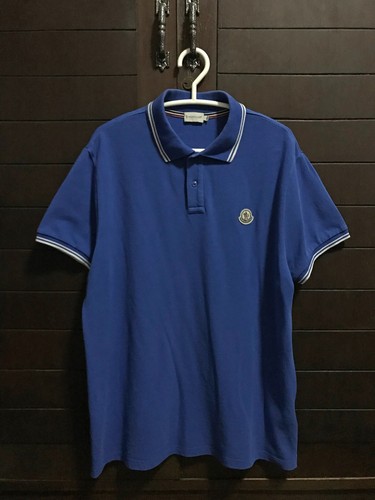 Polo moncler blu bianca - polo,