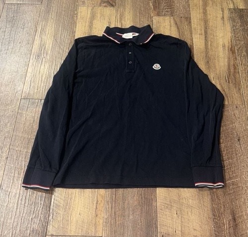 Polo moncler manica lunga blu - moncler,