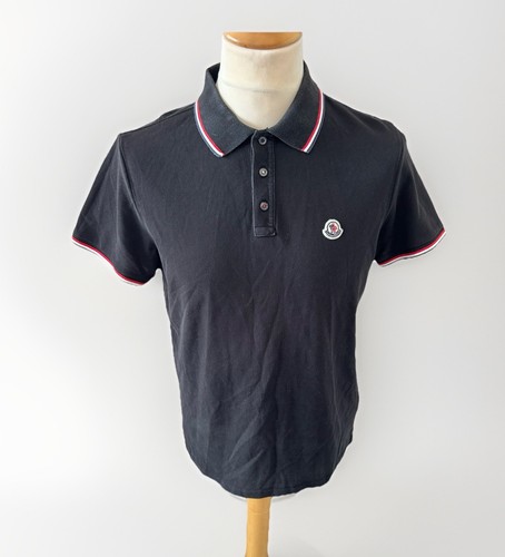 Polo moncler nera cotone - polo,